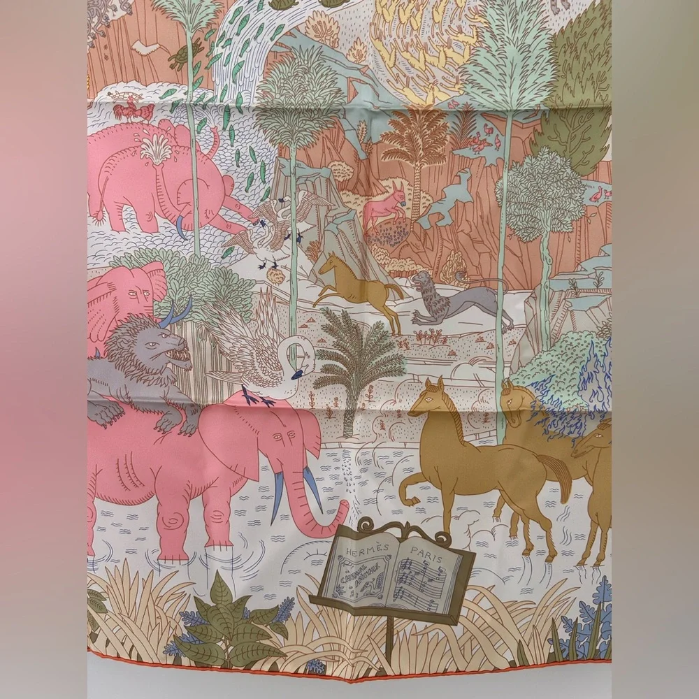 Hermes Carré 90 Le Carnaval des Animaux Carnival of the Animals Scarf Silk Nwt - Picture 8 of 16
